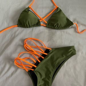 Women’s army green swim suit